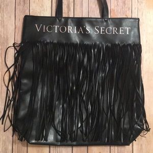 Victoria’s Secret Black Leather Tote Bag